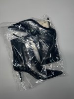 Zara БОТИЛЬОНЫ НА КАБЛУКЕ С ЭФФЕКТОМ КРАКЛЕ Black | 2109/610/800