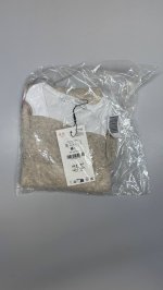 Zara АСИММЕТРИЧНАЯ ФУТБОЛКА С ЭФФЕКТОМ ДВОЙНОГО СЛОЯ Sand / Marl | 5644/898/081