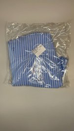 Zara РУБАШКА В ПОЛОСКУ С МУЛЬТИПОЗИЦИОННЫМ ПЛАТКОМ ZW COLLECTION White / Sky blue | 8854/889/058