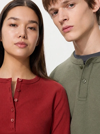 Футболки и лонгсливы с планкой на пуговицах Uniqlo