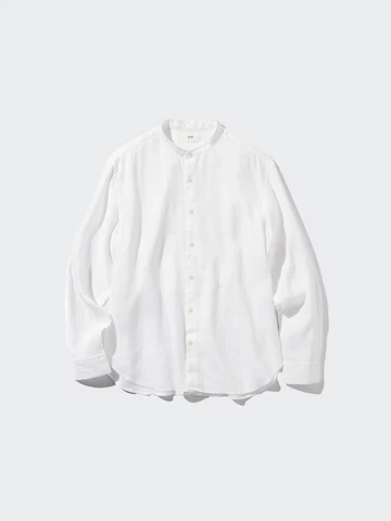 Рубашка 100% премиального льна с горловиной-стойкой- Заказать в России