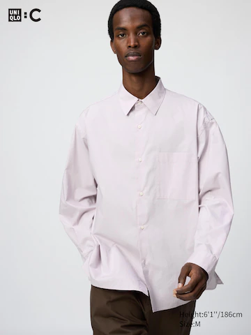 Рубашка оверсайз из бродклофа (с обычным воротником)- Заказать в России