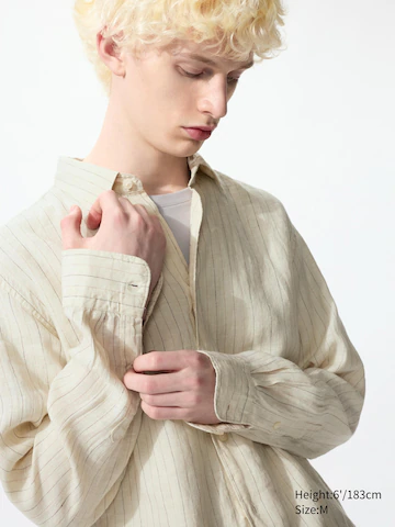 Рубашка из 100% премиального льна (в полоску)