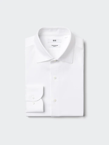 Рубашка сверхлегкая слим-фит (воротник-стойка) белая- Заказать в России