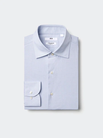 Мужская рубашка с рубашечным воротником, супер не мнется, SLIM FIT (SPREAD COLLAR, CHECK)