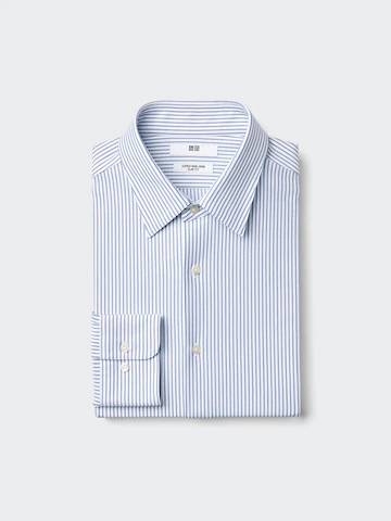 Uniqlo Мужская футболка с рубашечным воротником и полосками, супер не мнется, SLIM FIT (REGULAR COLLAR, STRIPED) купить с доставкой.