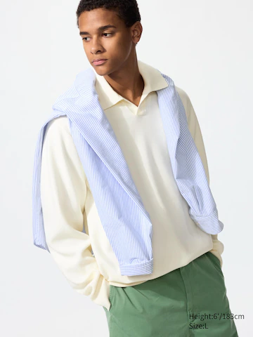 Uniqlo Джемпер-поло с застежкой-маолли WASHABLE MILANO RIBBED