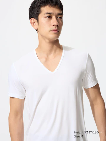 Футболка HEATTECH с глубоким V-образным вырезом (короткий рукав)- Заказать в России