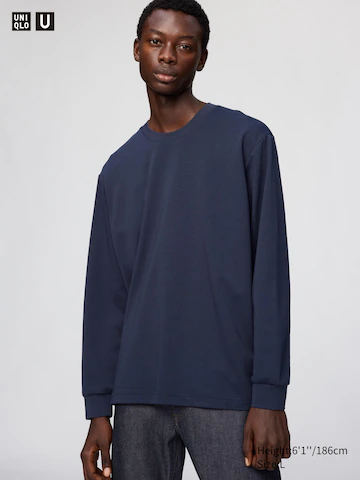 Футболка с круглым вырезом из воздушного хлопка ( длинный рукав)- Заказать в России