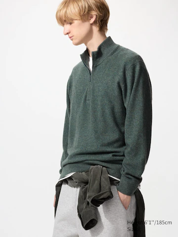 Водолазка из 100% кашемира с молнией до половины груди