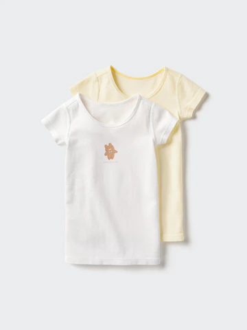 Футболка из хлопкового ребристого трикотажа (2 шт., с принтом)- Заказать в России