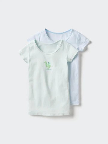 Футболка из хлопкового ребристого трикотажа (2 шт., с принтом)- Заказать в России