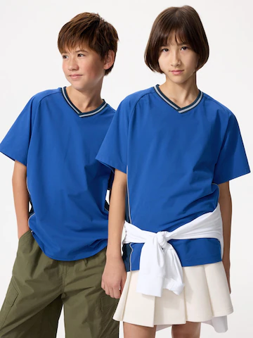 Футболка с v-образным вырезом dry-ex (цветовая блокировка)- Заказать в России