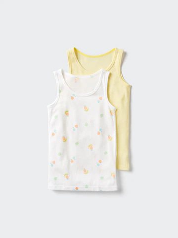 Uniqlo Хлопковый жилет на молнии (набор из 2 штук, с принтом)