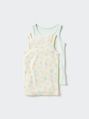 Uniqlo Хлопковый топ на рубашечной подкладке (набор из 2, с принтом)