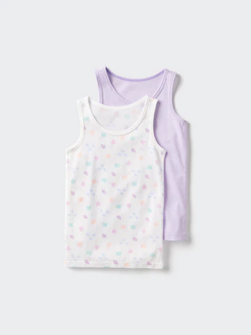 Uniqlo Хлопковый топ на рубашечной подкладке (набор из 2, с принтом)