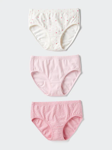 Uniqlo Трусы из хлопкового стрейча (сердца, 3 штуки)