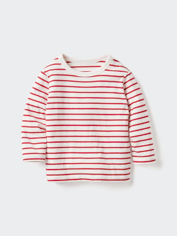 Детская футболка с круглым вырезом (длинный рукав, полосатая)- Заказать в России
