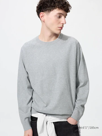 Свитер с круглым вырезом из моющегося хлопка- Заказать в России