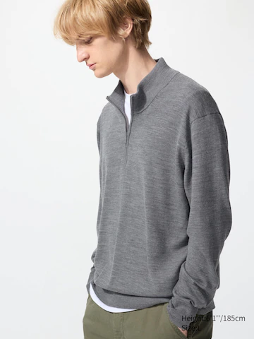 Водолазка с молнией из 100% мериносовой шерсти