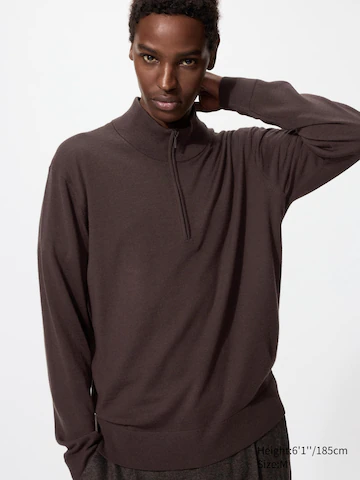 Водолазка с молнией из 100% мериносовой шерсти