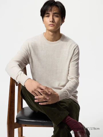 Свитер с V-образным вырезом из 100% мериносовой шерсти- Заказать в России