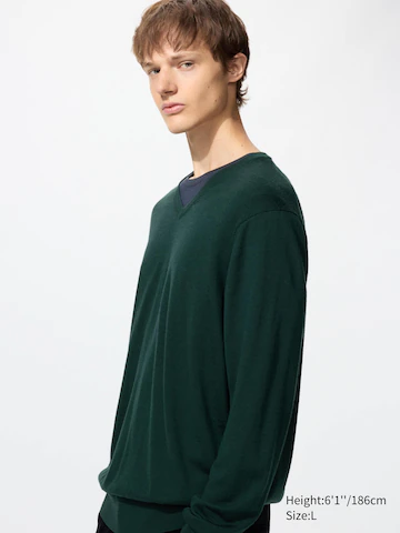 Водолазка с V-образным вырезом из 100% мериносовой шерсти- Заказать в России