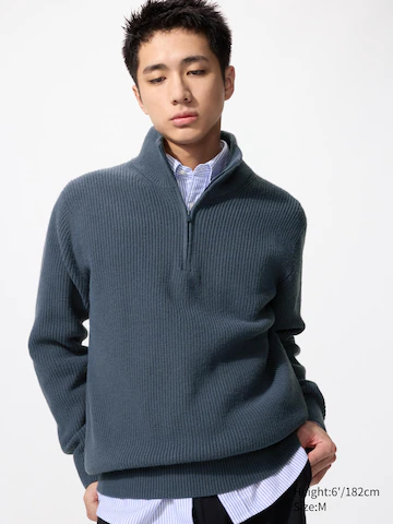 Джемпер с молочным волокном и застежкой-молнией до половины- Заказать в России