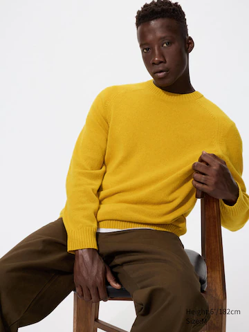 Uniqlo Джемпер с круглым воротником из шерсти ягненка