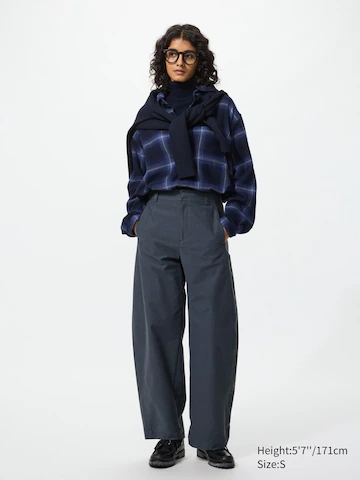 Брюки с широким баррельным силуэтом из джерси