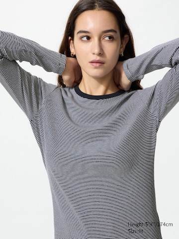 Мягкая ребристая футболка (длинный рукав, полосатая)