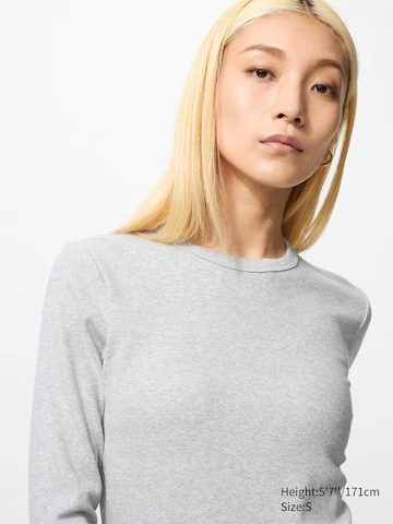 Мягкая рубчатая футболка (длинный рукав)- Заказать в России