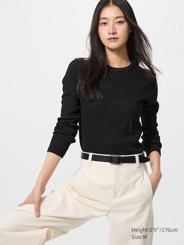 Мягкая рубчатая футболка (длинный рукав)- Заказать в России