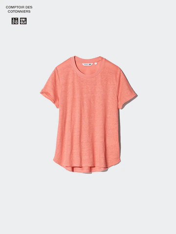 Футболка с круглым вырезом из 100% льна