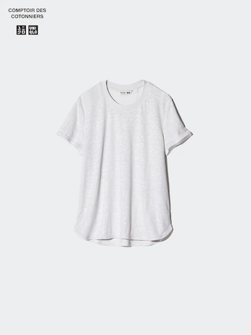 Футболка с круглым вырезом из 100% льна