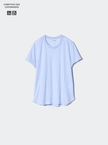 Футболка с круглым вырезом из 100% льна