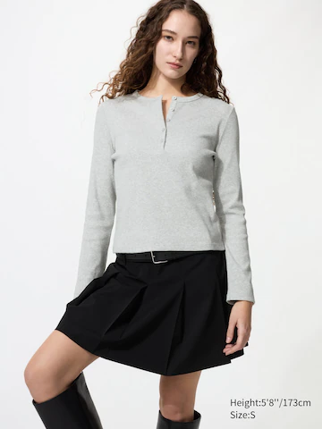 Водолазка с горлом хенли с длинным рукавом