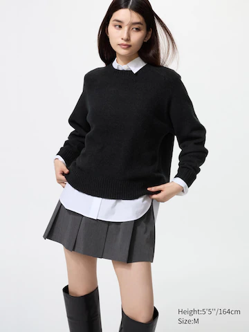 Свитер с круглым вырезом из пряжи суфле