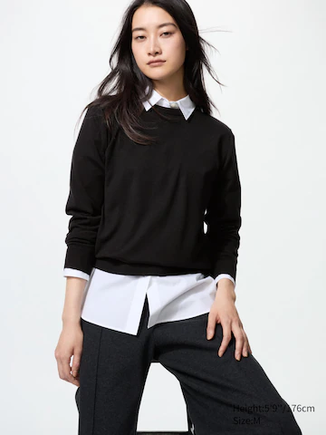 Джемпер с округлым вырезом из 100% мериносовой шерсти