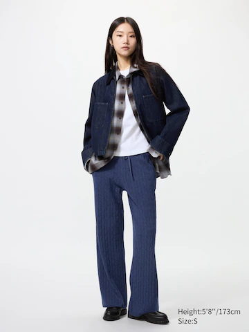 Uniqlo Длинные трикотажные брюки с плетеными узорами (удлиненные)