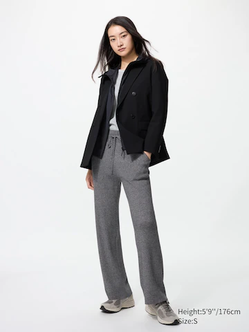 Uniqlo Длинные вязаные брюки с ребристым узором (на резинке)