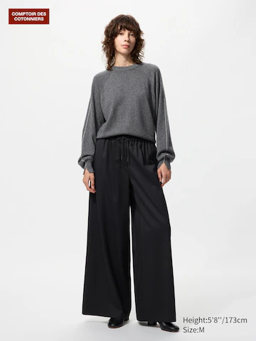 Uniqlo Шерстяные широкие брюки купить с доставкой.