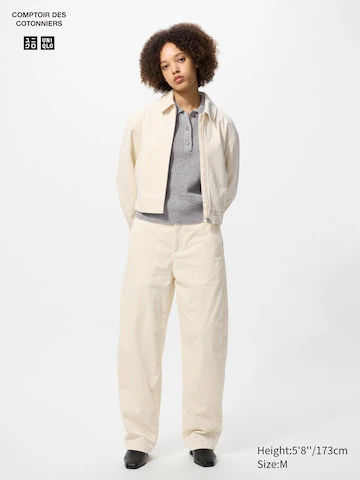 Брюки из вельвета с широкой изогнутой силуэтной линией (длинные)- Заказать в России