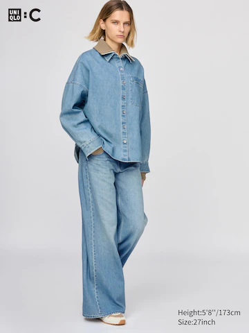 Uniqlo Джинсы с широкими штанинами на низкой посадке