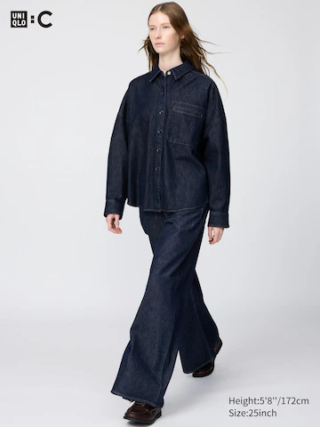 Uniqlo Джинсы с широкими штанинами и низкой посадкой