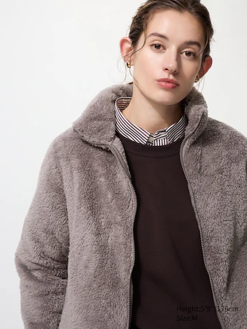 Uniqlo Теплый кардиган с мягким мехом и молнией