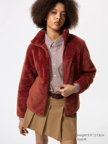 Uniqlo Теплый флисовый кардиган на молнии из пушистой пряжи