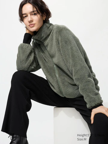 Uniqlo Теплый флисовый кардиган на молнии из пушистой пряжи