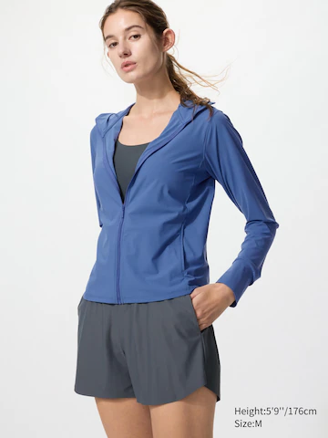 Uniqlo Толстовка с капюшоном на молнии ULTRA STRETCH AIRISM с защитой от уф-лучей купить с доставкой.