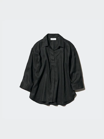 Рубашка с воротником стойка из 100% премиального льна (3/4 рукав)